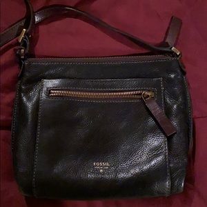 Brown chocolate fossil crossbody